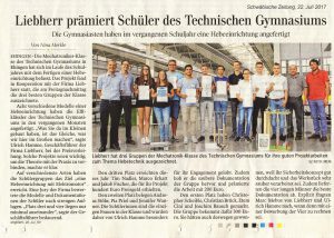 Read more about the article Liebherr prämiert Schüler des TGM