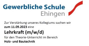 Read more about the article Gesucht, Lehrkraft (m/w/d) für Holz- und Bautechnik